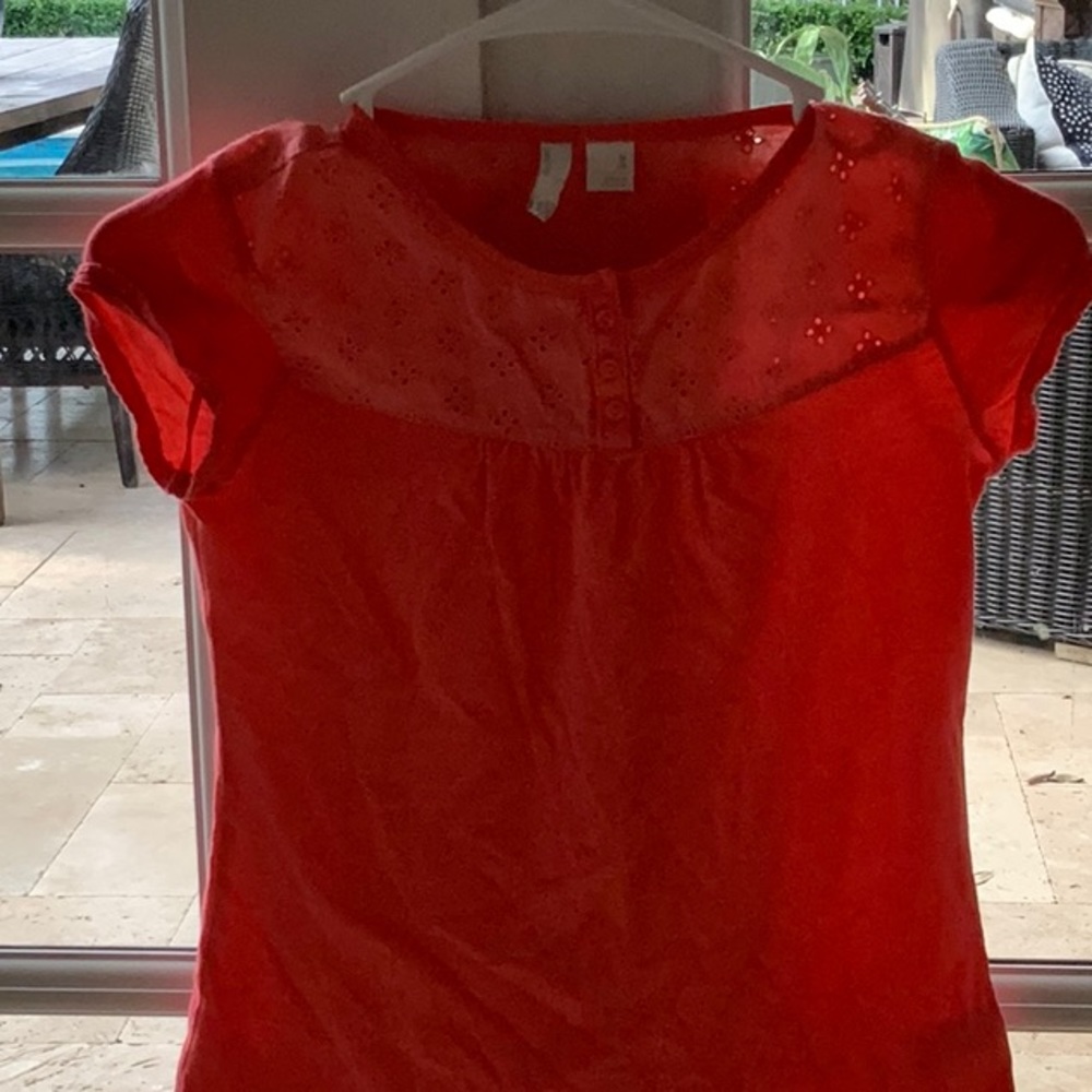 OLD NAVY red floral shirt